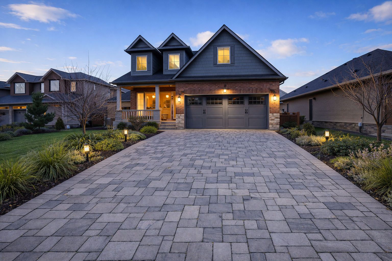 Residential driveway installation in Vaughan by Inter Leaf Paving & Concrete
